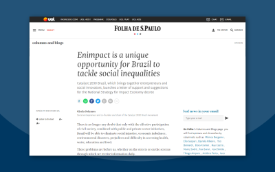 Enimpacto é oportunidade única para o Brasil enfrentar desigualdades sociais